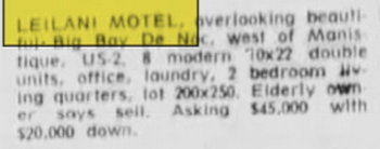Big Bay Get-Away (Leilani Motel) - May 25 1969 Article (newer photo)